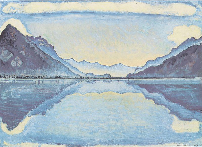 Ferdinand Hodler Thunersee mit symmetrischer Spiegelung oil painting picture